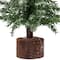 10.5" Unlit Frosted Iced Pine Artificial Christmas Tree with Jute Base